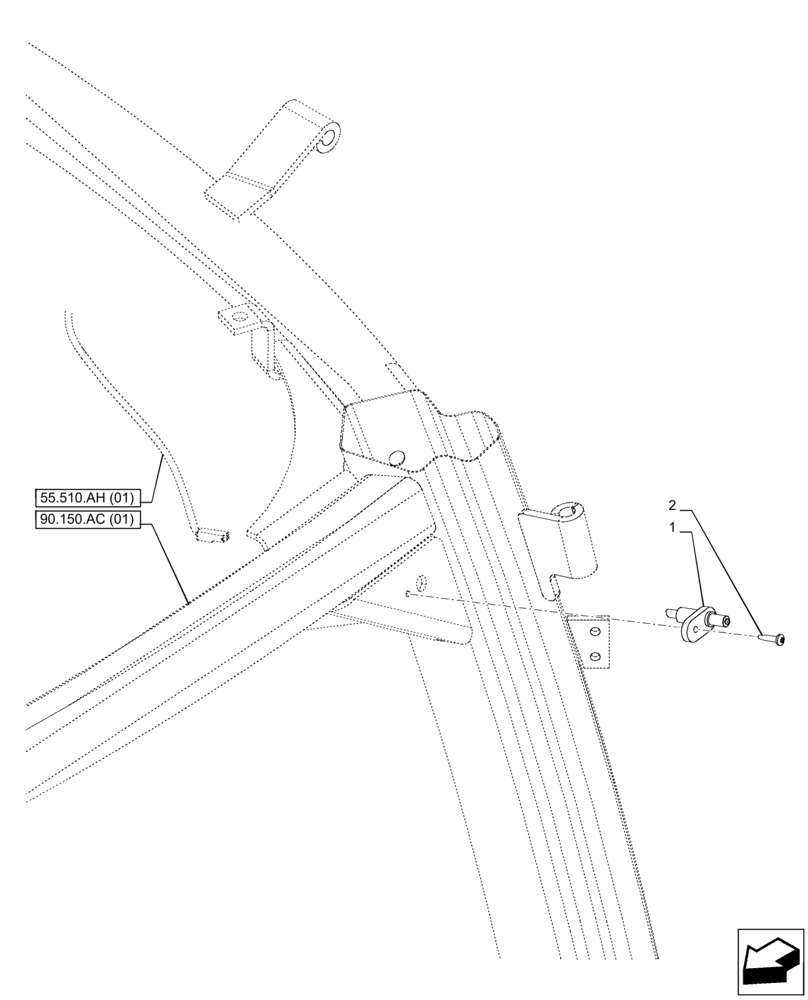 Схема запчастей Case IH PUMA 165 CVT - (55.514.AW) - VAR - 332722, 332723, 332724, 332725, 392114, 392115, 392116 - SWITCH, INTERIOR LIGHT, CAB (55) - ELECTRICAL SYSTEMS