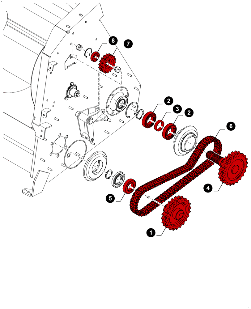 Схема запчастей Case IH 4412F-30 - (05.100.04[14]) - MAINTENANCE PARTS, HEADER DRIVE (05) - SERVICE & MAINTENANCE