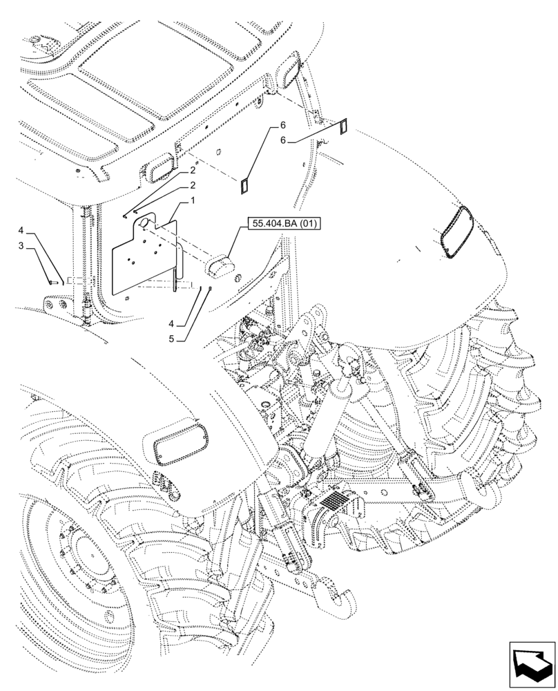 Схема запчастей Case IH PUMA 185 - (88.100.AC[01]) - VAR - 758223, 758230, 758235, 758240, 758241 - LICENSE PLATE LIGHT, HOLDER (88) - ACCESSORIES