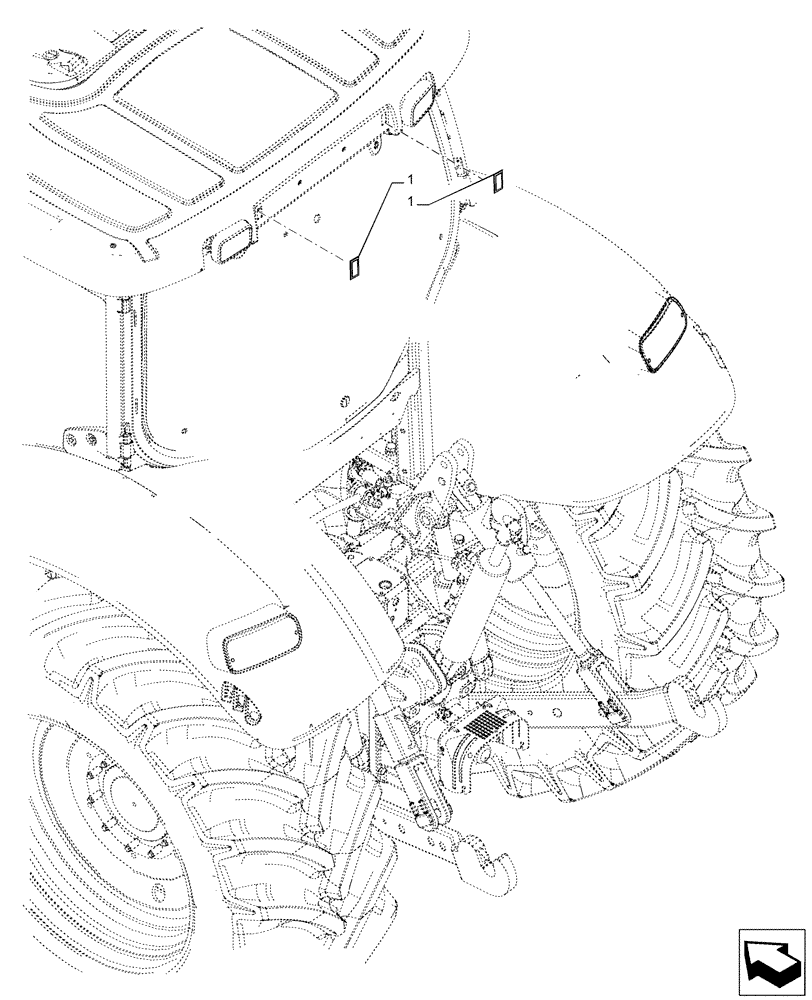 Схема запчастей Case IH PUMA 165 CVT - (88.100.AC[03]) - VAR - 758250 - CAB ROOF, LICENSE PLATE LIGHT, PLUG (88) - ACCESSORIES