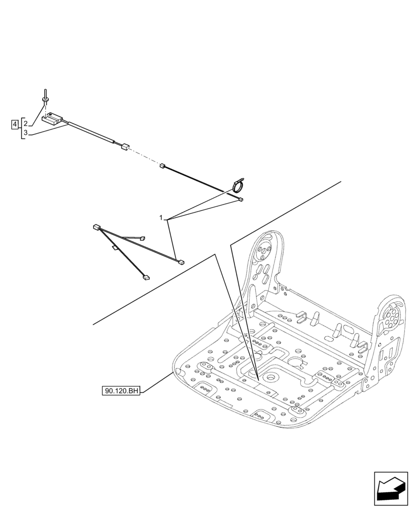 Схема запчастей Case IH FARMLIFT 742 - (55.408.BL[01]) - VAR - 749491 - DRIVER SEAT, OPERATOR PRESENCE, SENSOR (55) - ELECTRICAL SYSTEMS