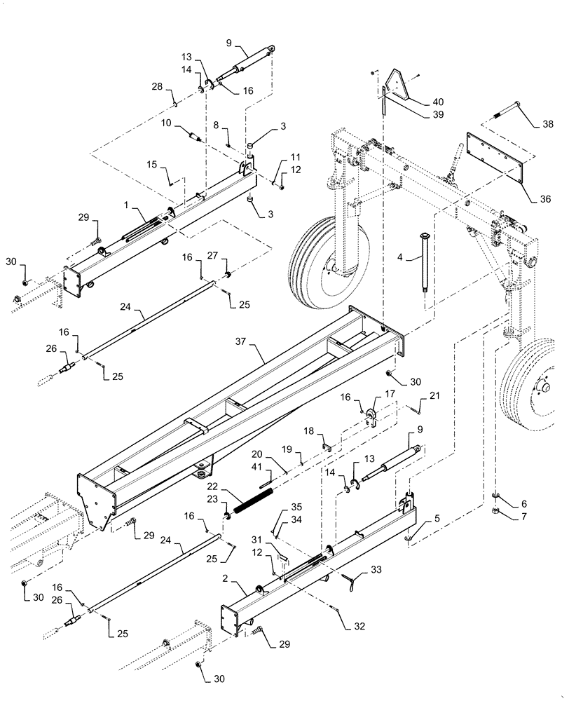 Схема запчастей Case IH WR302 - (39.100.AS) - FRAME, REAR, ASSY (39) - FRAMES AND BALLASTING