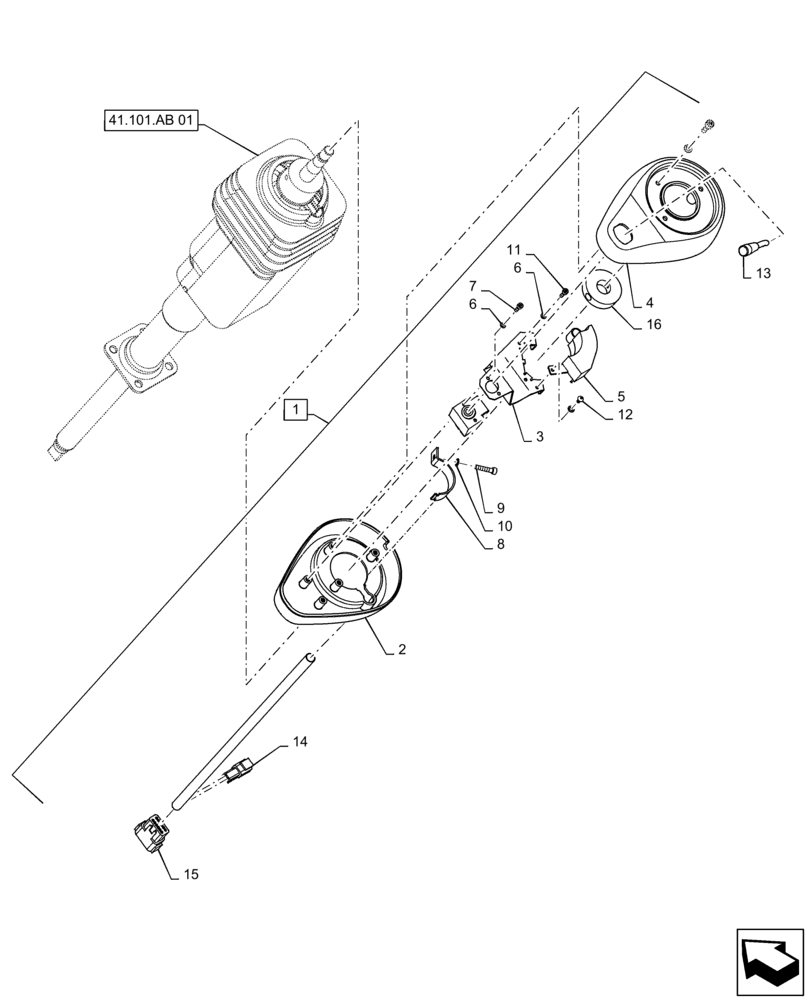 Схема запчастей Case IH PATRIOT 4440 - (41.101.AB[02]) - STEERING AND POD ASSEMBLY (41) - STEERING