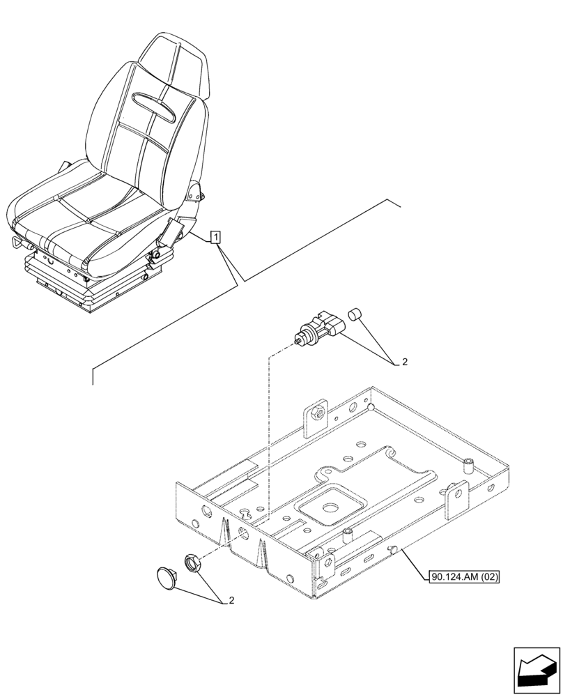 Схема запчастей Case IH FARMLIFT 632 - (55.512.CQ) - VAR - 749252 - DRIVER SEAT, AIR COMPRESSOR, CONTROL (55) - ELECTRICAL SYSTEMS