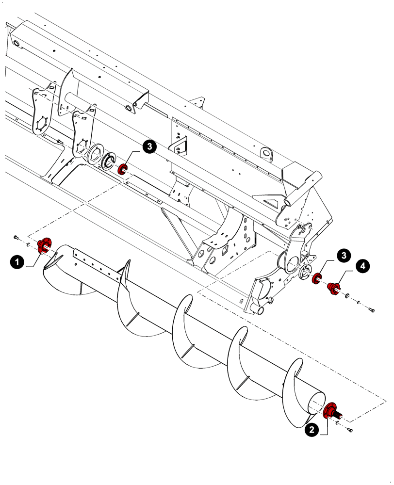 Схема запчастей Case IH 4412F-30 - (05.100.04[11]) - MAINTENANCE PARTS, CENTRAL AUGER, LH & RH (05) - SERVICE & MAINTENANCE