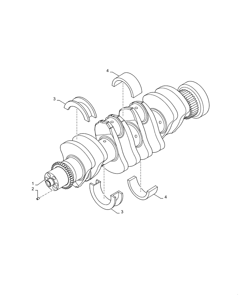 Схема запчастей Case IH 100A - (10.103.AA) - CRANKSHAFT ASSY (10) - ENGINE