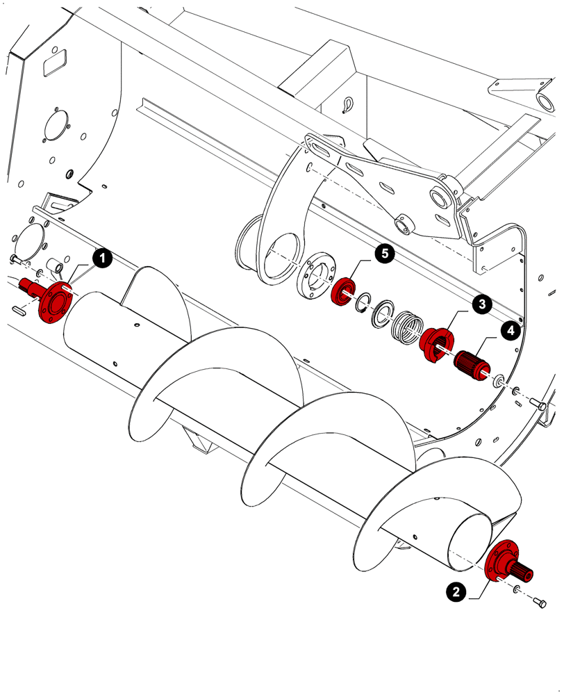 Схема запчастей Case IH 4408F-30 - (05.100.04[09]) - MAINTENANCE PARTS, AUGER LH & RH (05) - SERVICE & MAINTENANCE