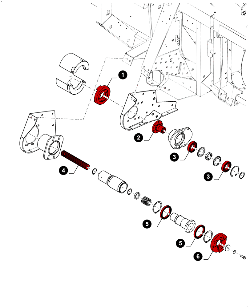 Схема запчастей Case IH 4408F-30 - (05.100.04[15]) - MAINTENANCE PARTS, HEADER DRIVE CLUTCH (05) - SERVICE & MAINTENANCE