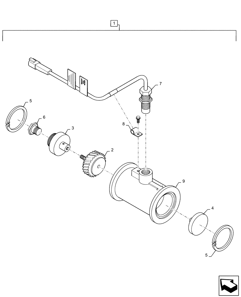 Схема запчастей Case IH PATRIOT 3240 - (78.110.AC[07]) - FLOWMETER ASSY. RFM 60 (78) - SPRAYING