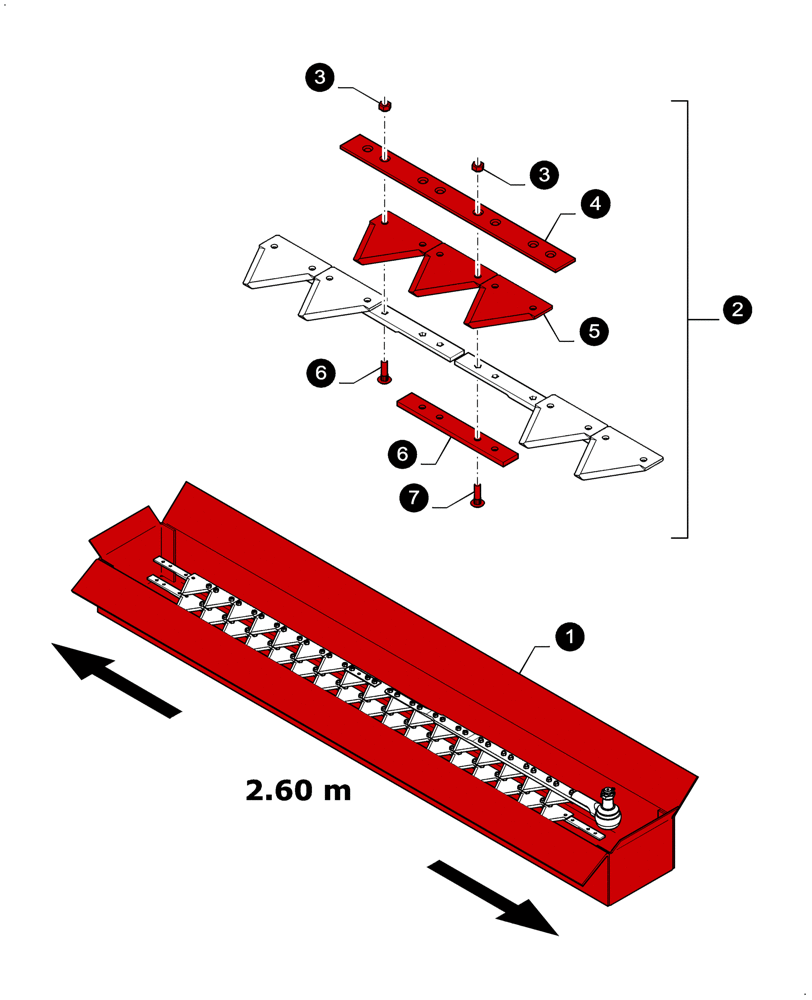 Схема запчастей Case IH 3050-35FT - (05.100.04[03B]) - MAINTENANCE PARTS, SEGMENTED CUTTER BAR (05) - SERVICE & MAINTENANCE