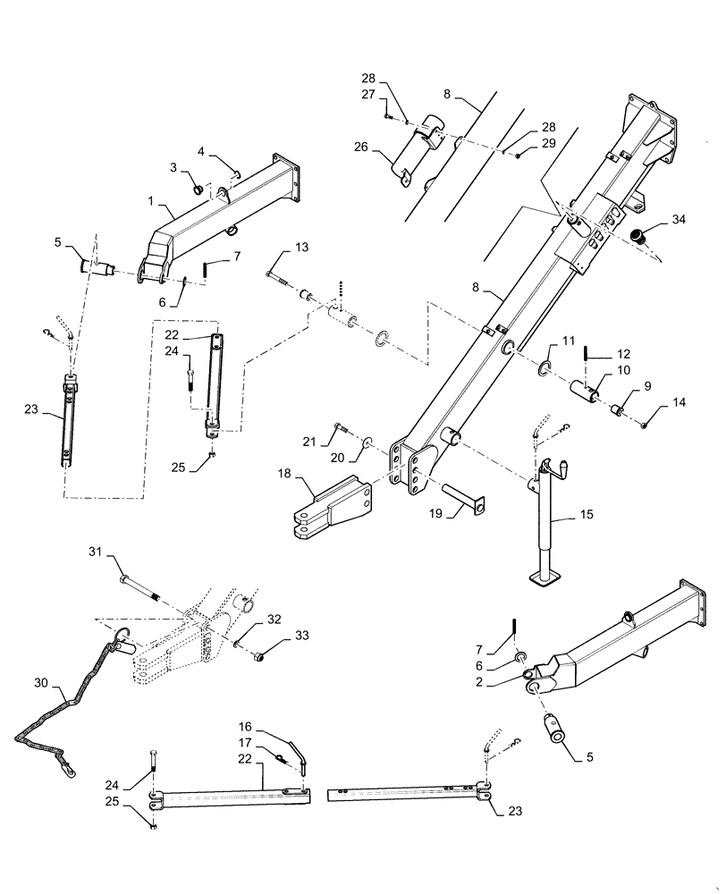 Схема запчастей Case IH WR302 - (39.100.AY) - FRAME, FRONT, ASSY (39) - FRAMES AND BALLASTING