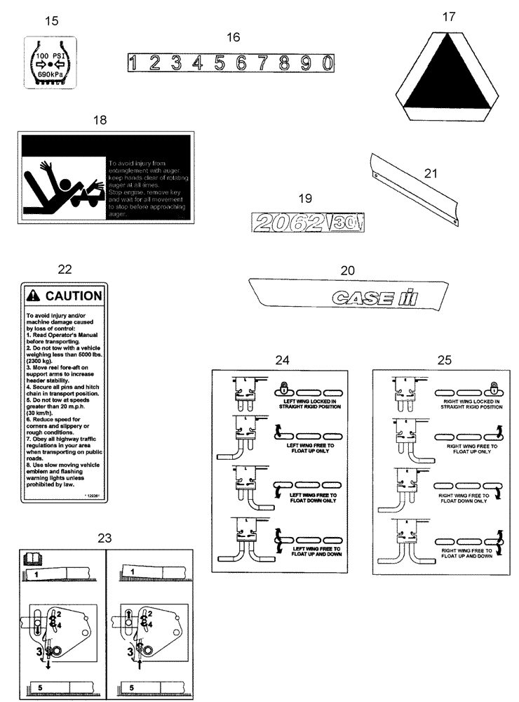 Схема запчастей Case IH 2062 - (09-20) - HEADER DECALS (03) - CHASSIS/MOUNTED EQUIPMENT