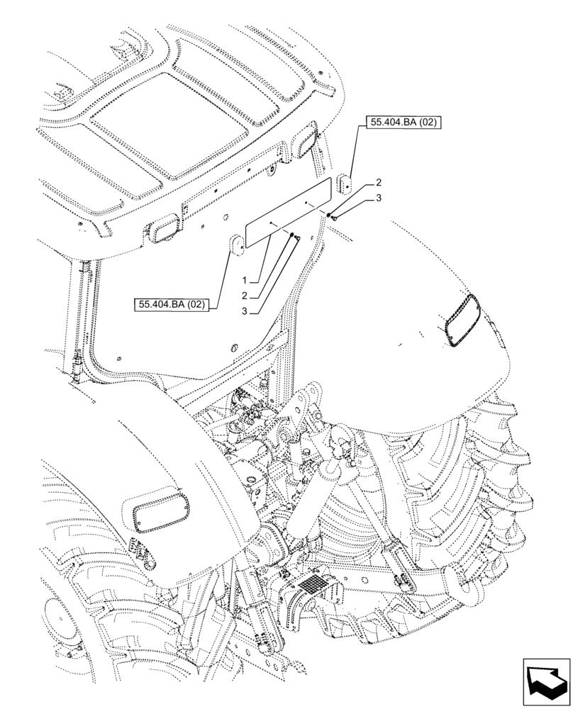 Схема запчастей Case IH PUMA 185 - (88.100.AC[02]) - LICENSE PLATE LIGHT, HOLDER (88) - ACCESSORIES