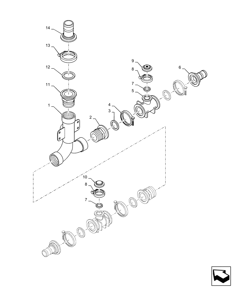 Схема запчастей Case IH PATRIOT 4440 - (78.110.AC[10]) - CENTER SECTION MANIFOLD GROUP, 5 SECTION BOOM, 90 BOOM, BSN YGT044001 (78) - SPRAYING