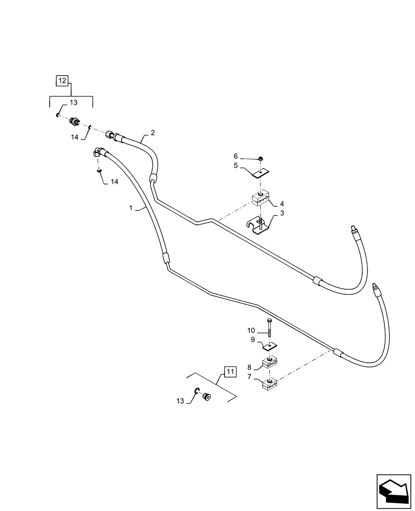 Схема запчастей Case IH MAGNUM 380 - (41.432.AC[03]) - CVT, STEERING LINES (41) - STEERING