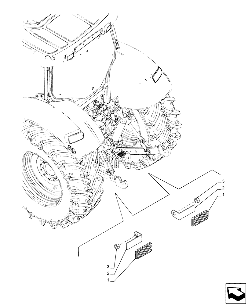 Схема запчастей Case IH PUMA 220 - (55.404.BH[01]) - REFLECTOR (55) - ELECTRICAL SYSTEMS