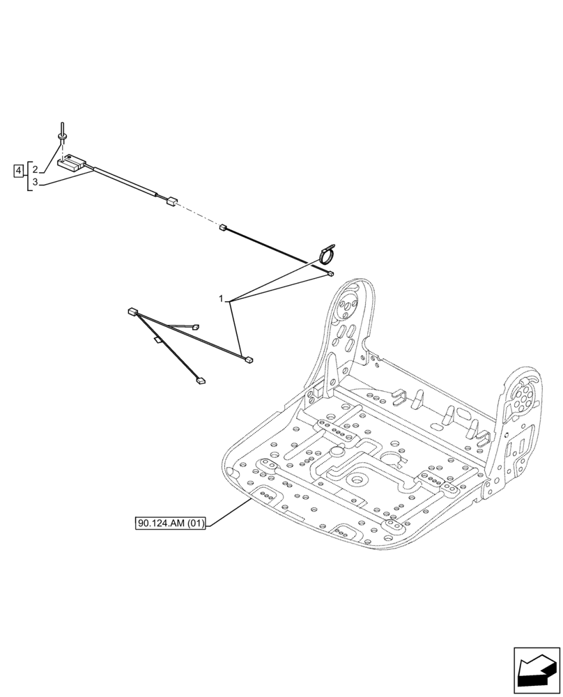 Схема запчастей Case IH FARMLIFT 742 - (55.408.BL[02]) - VAR - 749490 - DRIVER SEAT, OPERATOR PRESENCE, SENSOR (55) - ELECTRICAL SYSTEMS