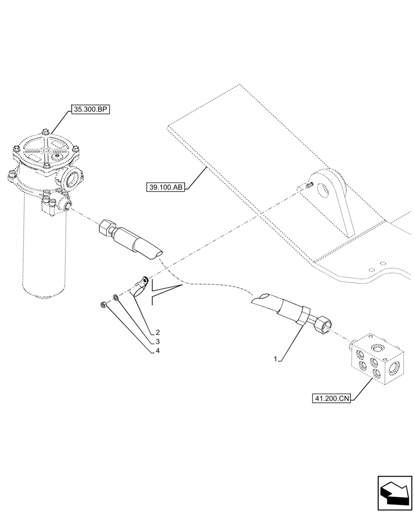 Схема запчастей Case IH FARMLIFT 935 - (35.300.AD[02]) - HYDRAULIC OIL RESERVOIR, RETURN LINE (35) - HYDRAULIC SYSTEMS