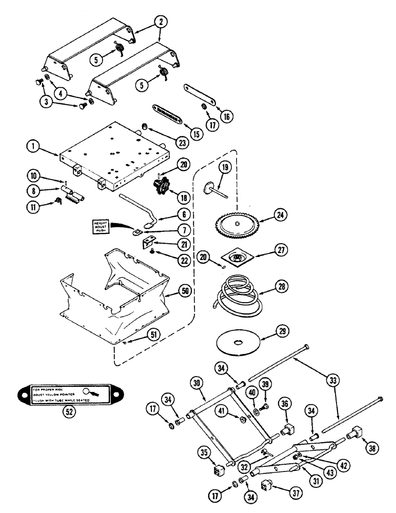 Схема запчастей Case IH 2290 - (9-514) - SWIVEL SEAT ASSEMBLY, SUSPENSION PARTS, EARLY PRODUCTION (09) - CHASSIS/ATTACHMENTS