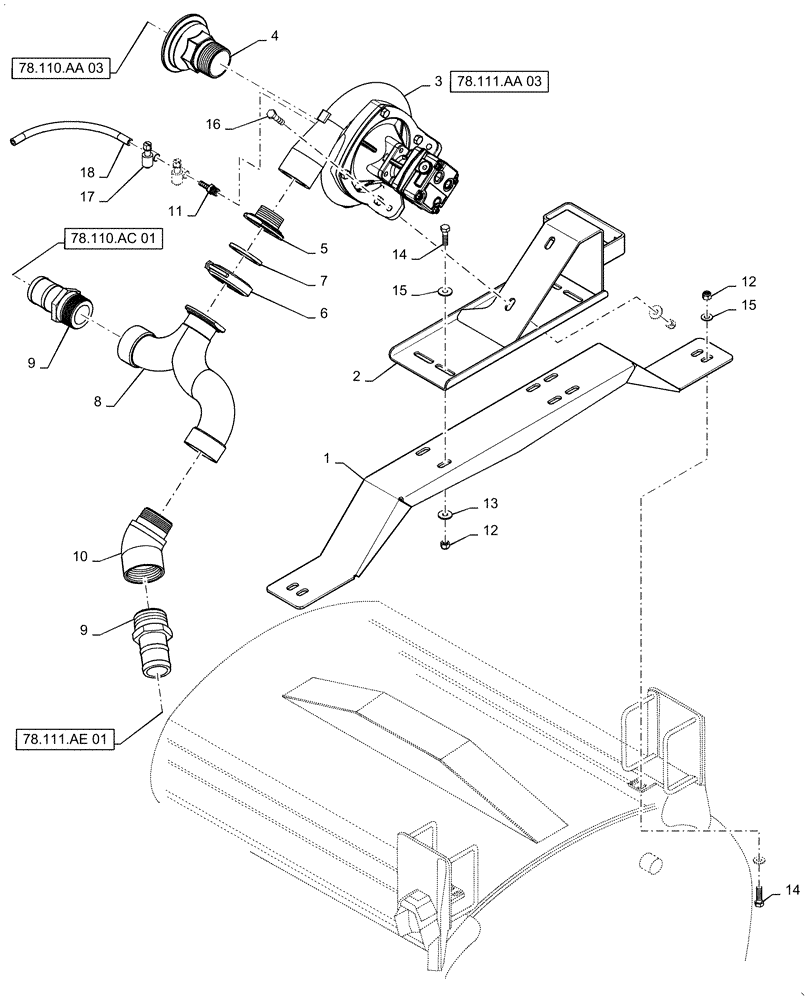 Схема запчастей Case IH PATRIOT 4440 - (78.111.AA[02]) - PRODUCT PUMP PLUMBING, BSN YGT042519 (78) - SPRAYING