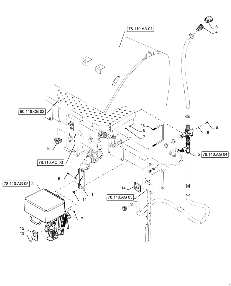 Схема запчастей Case IH PATRIOT 4440 - (78.110.AG[02]) - CHEMICAL INDUCTOR GROUP, BSN YFT04205 (78) - SPRAYING