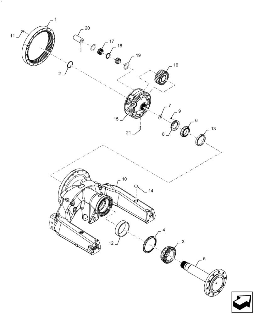 Схема запчастей Case IH QUADTRAC 500 - (25.108.AC[02]) - AXLE CARRIER ASSY, 450, 470, 500, 540 (25) - FRONT AXLE SYSTEM