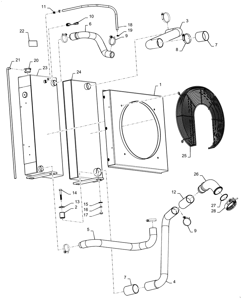 Схема запчастей Case IH 150A - (10.400.BE) - RADIATOR & COOLER (10) - ENGINE