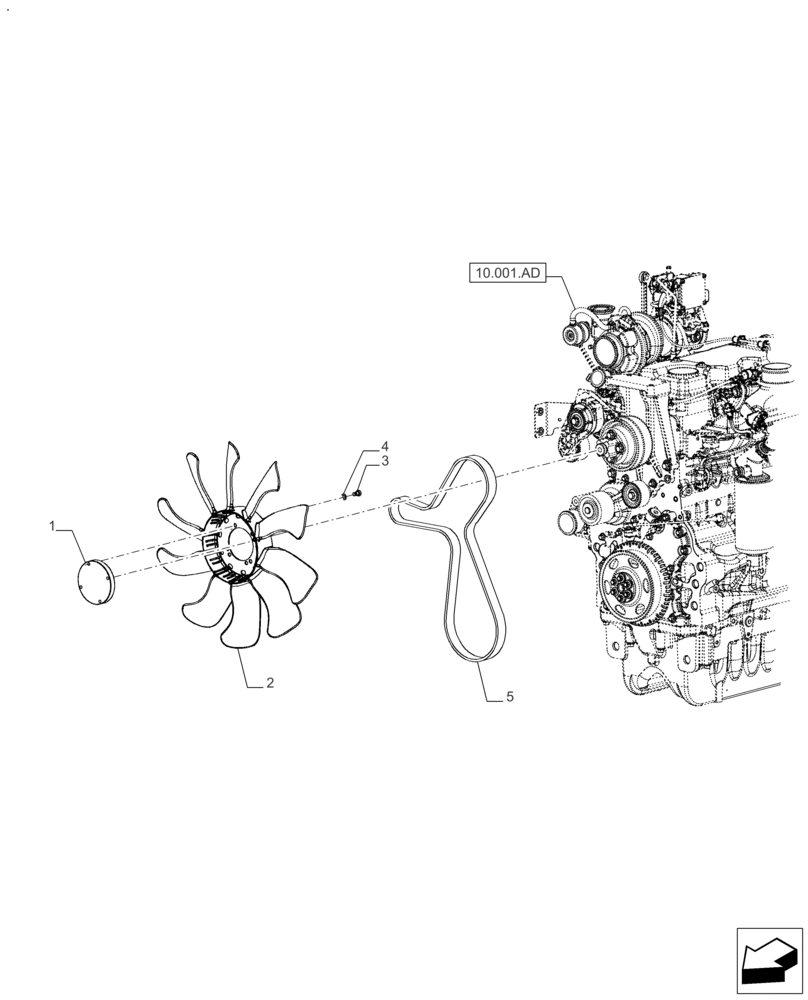 Схема запчастей Case IH FARMALL 140A - (10.414.AC) - VAR - 390018, 330009 - FAN (10) - ENGINE