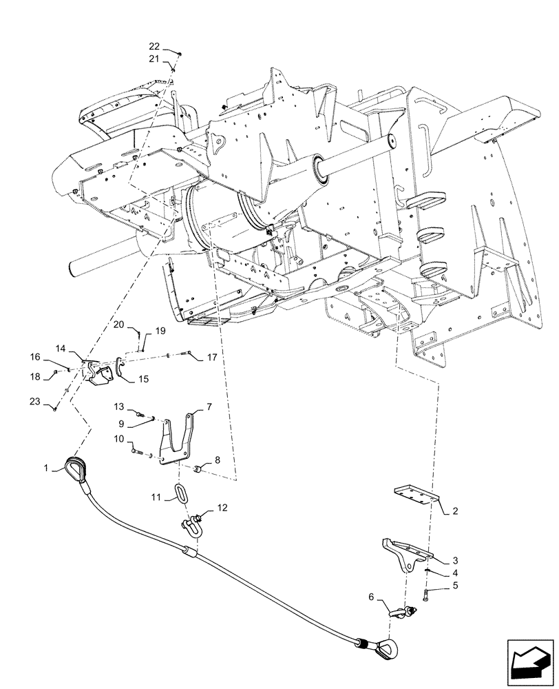 Схема запчастей Case IH STEIGER 370 - (37.100.AF[02]) - TOW CABLE, W/O FRONT BALLAST (37) - HITCHES, DRAWBARS & IMPLEMENT COUPLINGS