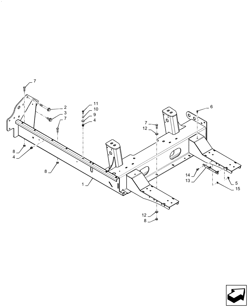 Схема запчастей Case IH 8240 - (10.001.AK[02]) - ENGINE MOUNT, FRAME (10) - ENGINE