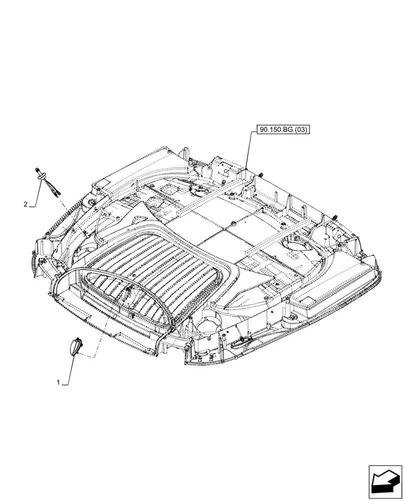 Схема запчастей Case IH PUMA 220 CVT - (55.512.AA[04]) - VAR - 391179, 758140, 758142, 758145 - CAB ROOF, ANTENNA, CABLE (55) - ELECTRICAL SYSTEMS