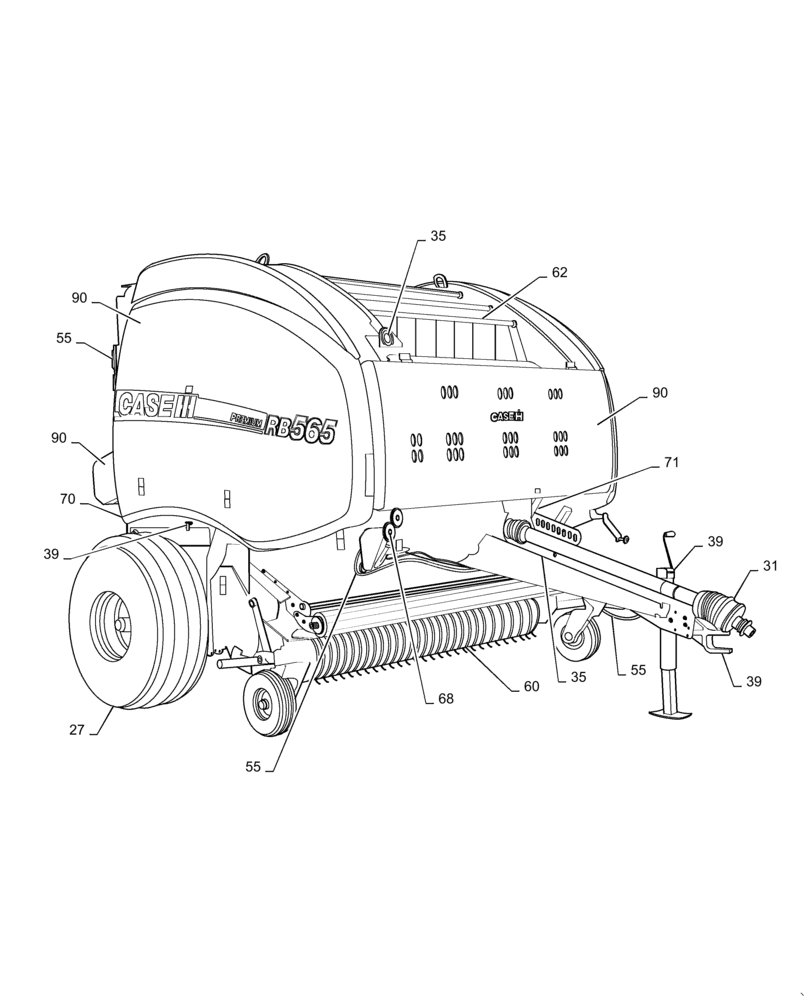 Схема запчастей Case IH RB565 - (00.000.00) - PICTORIAL INDEX - MAIN SECTIONS (00) - GENERAL & PICTORIAL INDEX