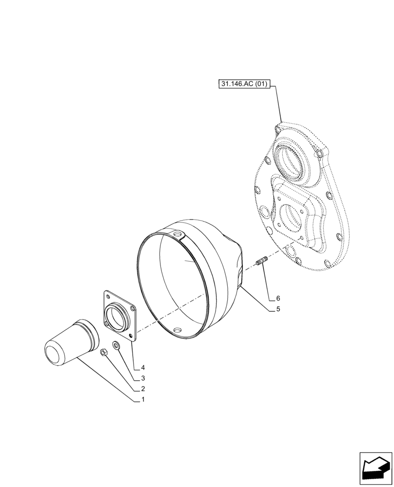 Схема запчастей Case IH PUMA 165 - (31.146.AI[01]) - VAR - 758091, 758093, 758245, 758247, 758248 - FRONT PTO ASSY, COVER (31) - IMPLEMENT POWER TAKE OFF