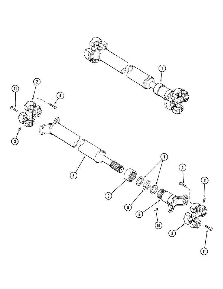 Схема запчастей Case IH 4694 - (6-244) - REAR AXLE DRIVE SHAFT, PRIOR TO AXLE SERIAL NO. 13015953 (06) - POWER TRAIN