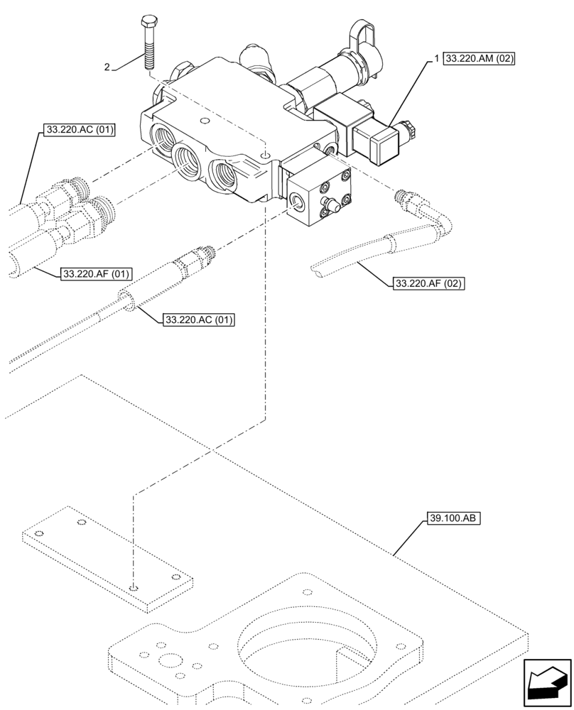 Схема запчастей Case IH FARMLIFT 742 - (33.220.AM[01]) - VAR - 749240 - TRAILER BRAKE VALVE (33) - BRAKES & CONTROLS