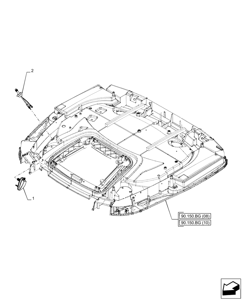 Схема запчастей Case IH PUMA 150 - (55.512.AA[05]) - VAR - 758139, 758141, 758143, 758146 - CAB ROOF, ANTENNA, CABLE, W/ HIGH VISIBILITY PANEL (55) - ELECTRICAL SYSTEMS