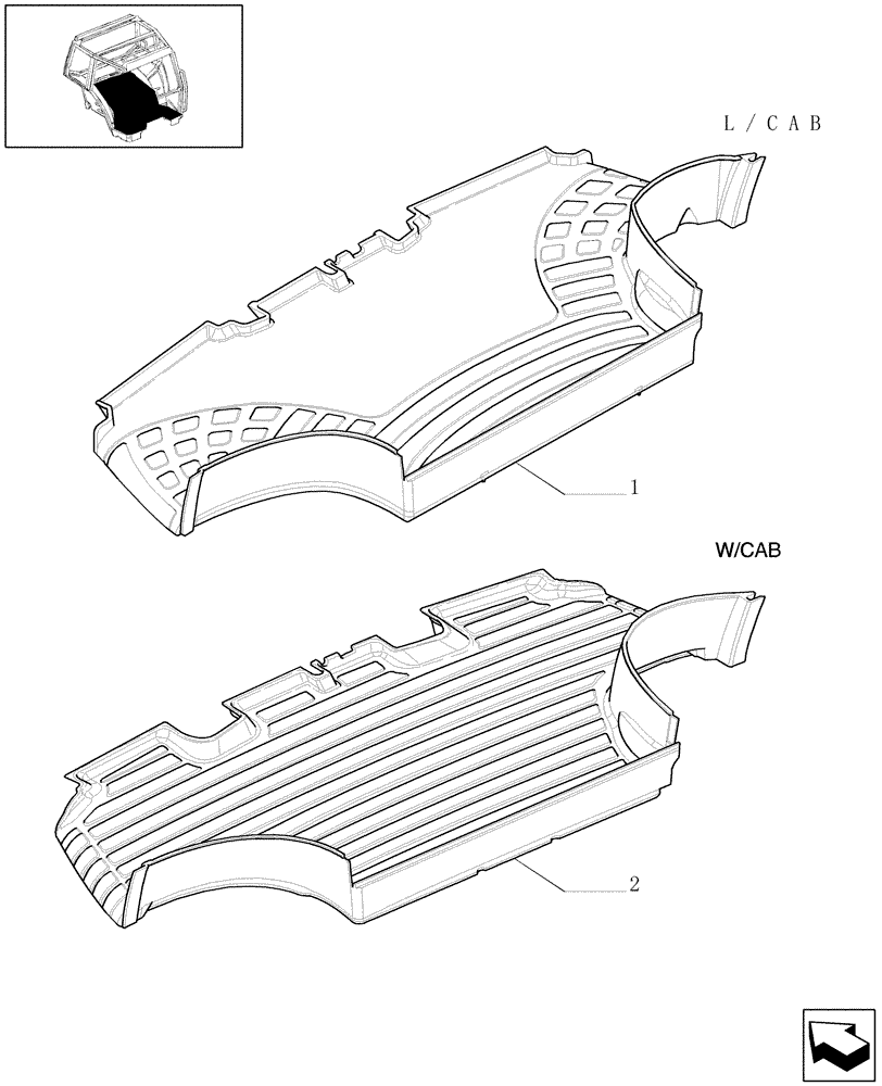 Схема запчастей Case IH MXU110 - (1.93.2[01]) - FRONT MAT (10) - OPERATORS PLATFORM/CAB