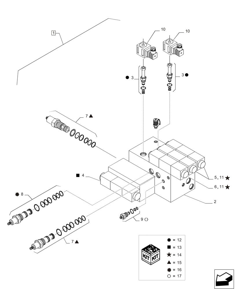 Схема запчастей Case IH A8800 - (35.310.AF[13]) - HYDRAULIC VALVE (ELEVATOR) (35) - HYDRAULIC SYSTEMS