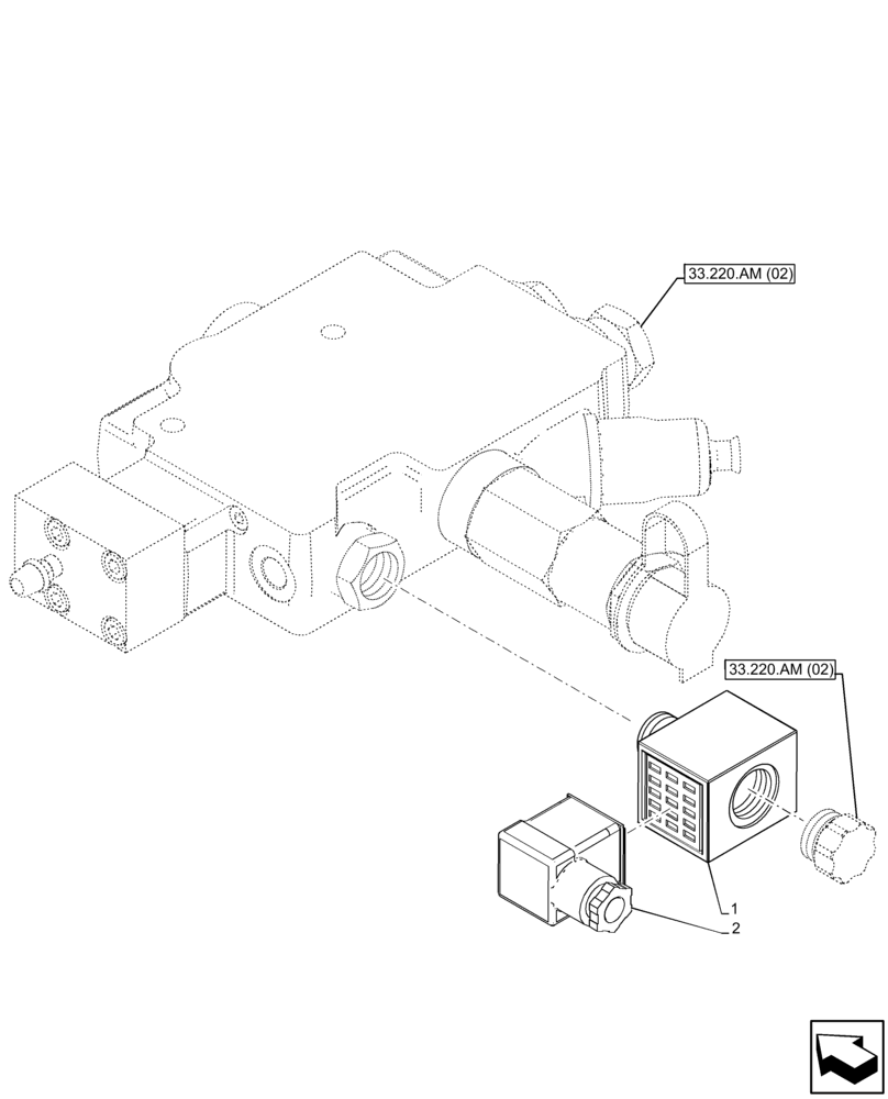 Схема запчастей Case IH FARMLIFT 742 - (55.032.AD) - VAR - 749240 - TRAILER BRAKE, SOLENOID (55) - ELECTRICAL SYSTEMS