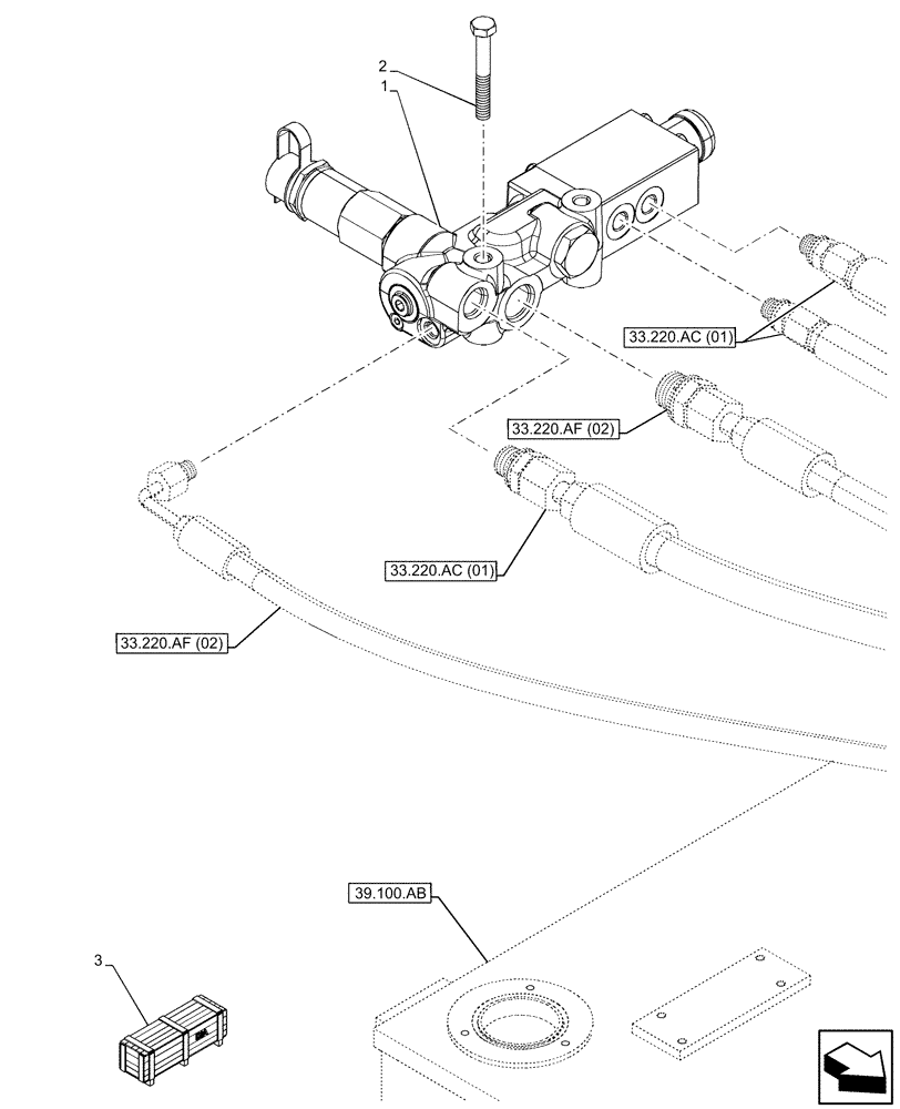 Схема запчастей Case IH FARMLIFT 735 - (33.220.AM[03]) - VAR - 749295 - TRAILER BRAKE VALVE (33) - BRAKES & CONTROLS