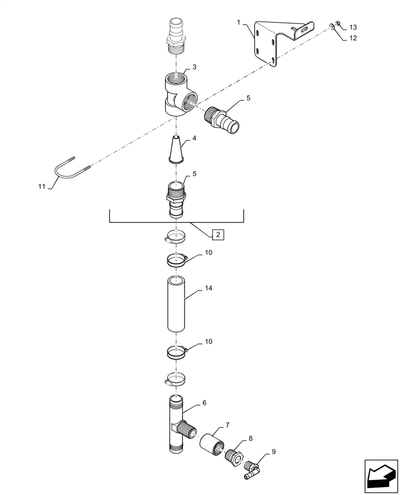 Схема запчастей Case IH PATRIOT 4440 - (78.110.AG[04]) - CHEMICAL INDUCTOR TEE GROUP, BSN YFT042405 (78) - SPRAYING