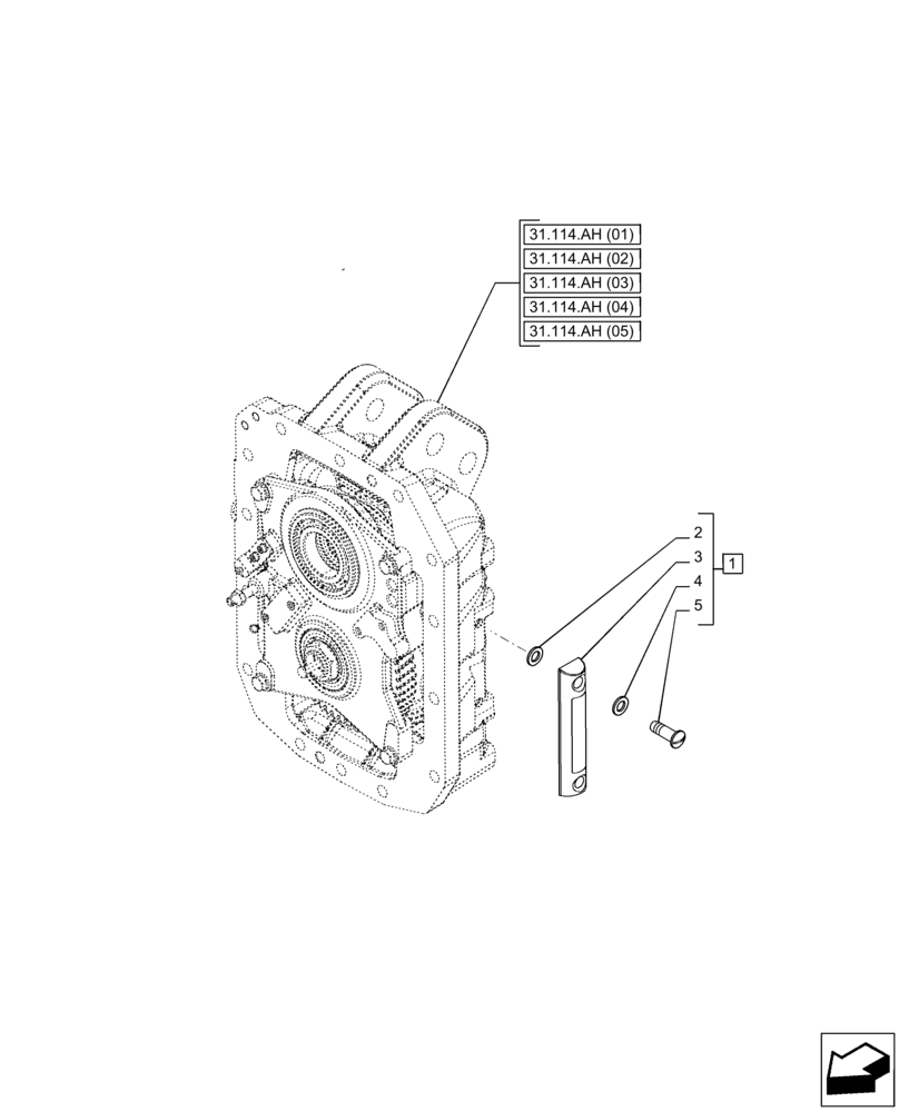 Схема запчастей Case IH PUMA 220 CVT - (31.114.AH[07]) - VAR - 391141, 391145, 758025, 758028, 758031, 758032 - PTO, HOUSING, LEVEL, OIL (31) - IMPLEMENT POWER TAKE OFF