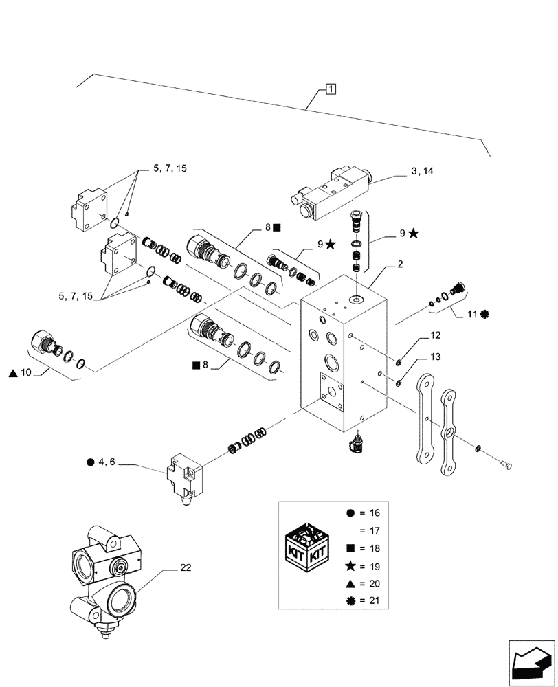 Схема запчастей Case IH A8800 - (35.310.AF[08]) - HYDRAULIC VALVE (BASECUTTER) (35) - HYDRAULIC SYSTEMS