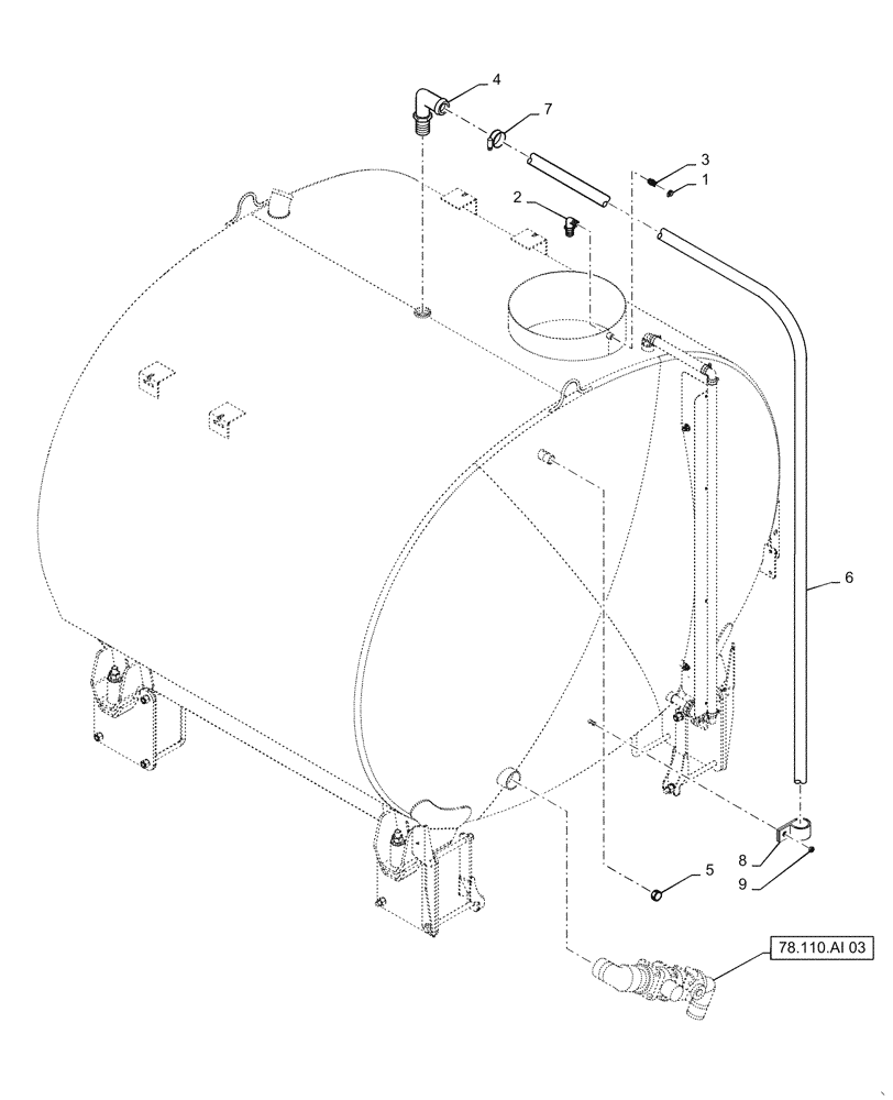 Схема запчастей Case IH PATRIOT 4440 - (78.110.AA[02]) - PRODUCT TANK, FRONT PLUMBING, BSN YGT042519 (78) - SPRAYING