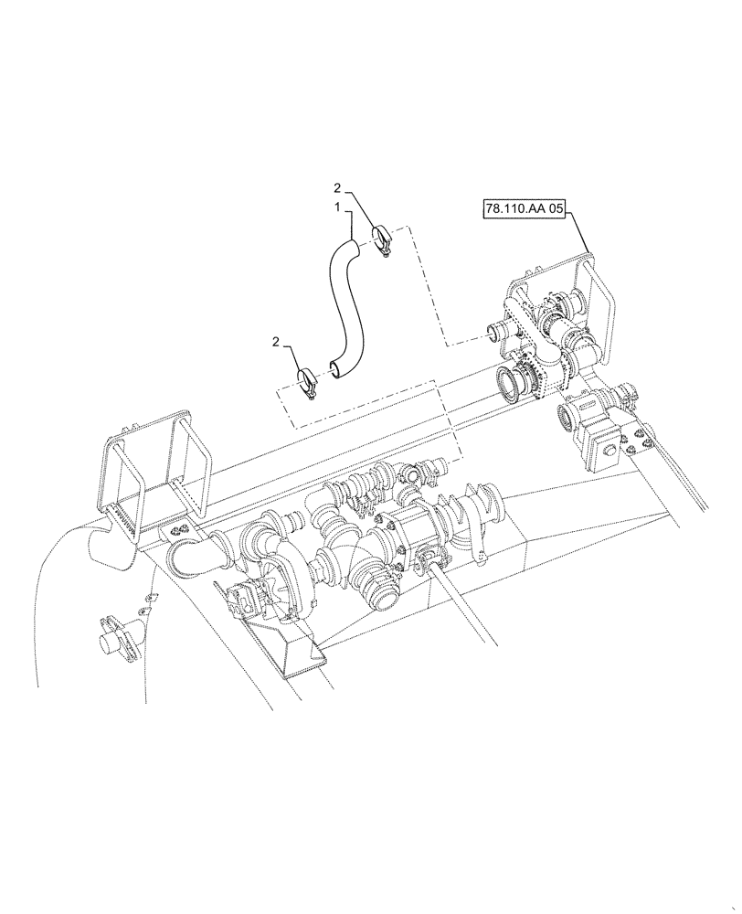 Схема запчастей Case IH PATRIOT 4440 - (78.110.AA[04]) - SUCTION FILL PUMP PLUMBING, BSN YGT042519 (78) - SPRAYING