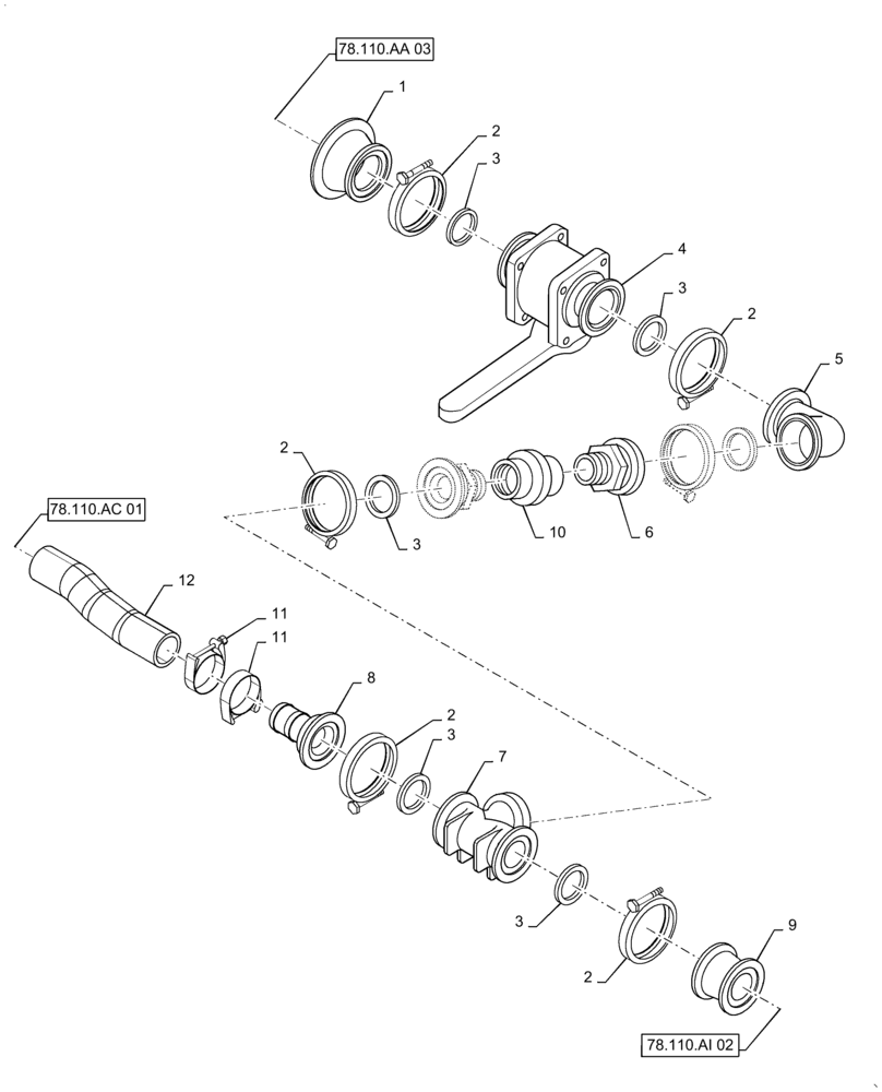 Схема запчастей Case IH PATRIOT 4440 - (78.110.AA[05]) - SUCTION FILL PLUMBING, 2" (78) - SPRAYING