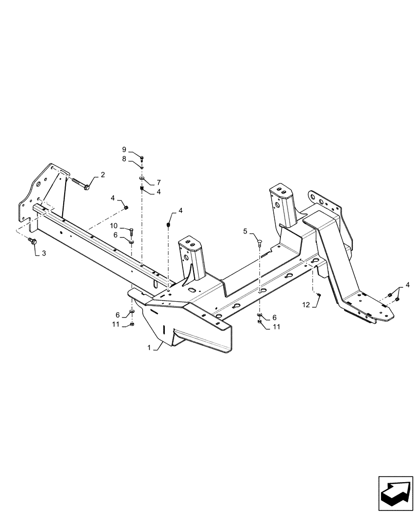 Схема запчастей Case IH 9240 - (10.001.AK[03]) - ENGINE MOUNT, FRAME (10) - ENGINE