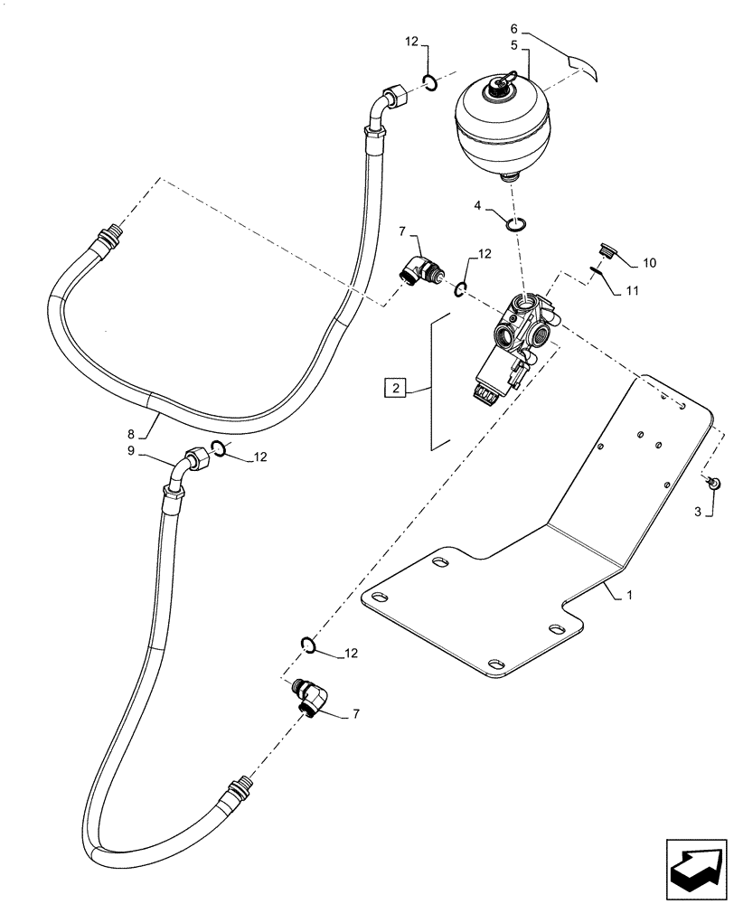 Схема запчастей Case IH MAGNUM 280 - (25.122.AL[05]) - VAR - 429283, 429420 - LOCKOUT SOLENOID VALVE, SUSPENDED FRONT AXLE, W/O FRONT HITCH (25) - FRONT AXLE SYSTEM