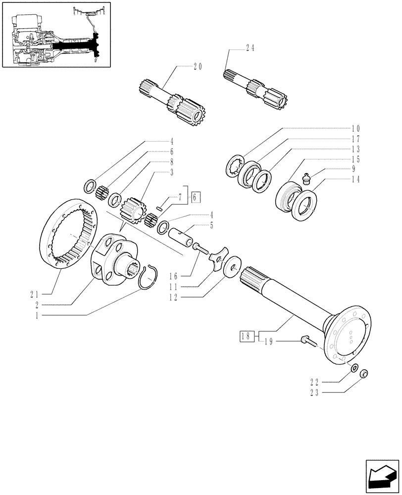 Схема запчастей Case IH PUMA 195 - (1.48.1[01]) - FINAL DRIVE, GEARS AND SHAFTS (05) - REAR AXLE