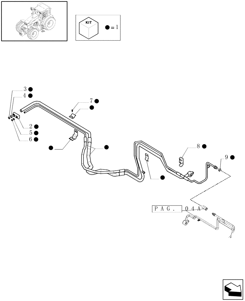 Схема запчастей Case IH MAXXUM 140 - (1.94.3/02[03A]) - AIR CONDITIONING SYSTEM PIPES - D6663 (10) - OPERATORS PLATFORM/CAB